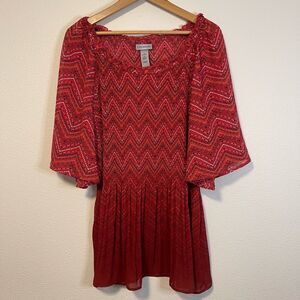 Catherine’s Chevron Printed Blouse Size 2X